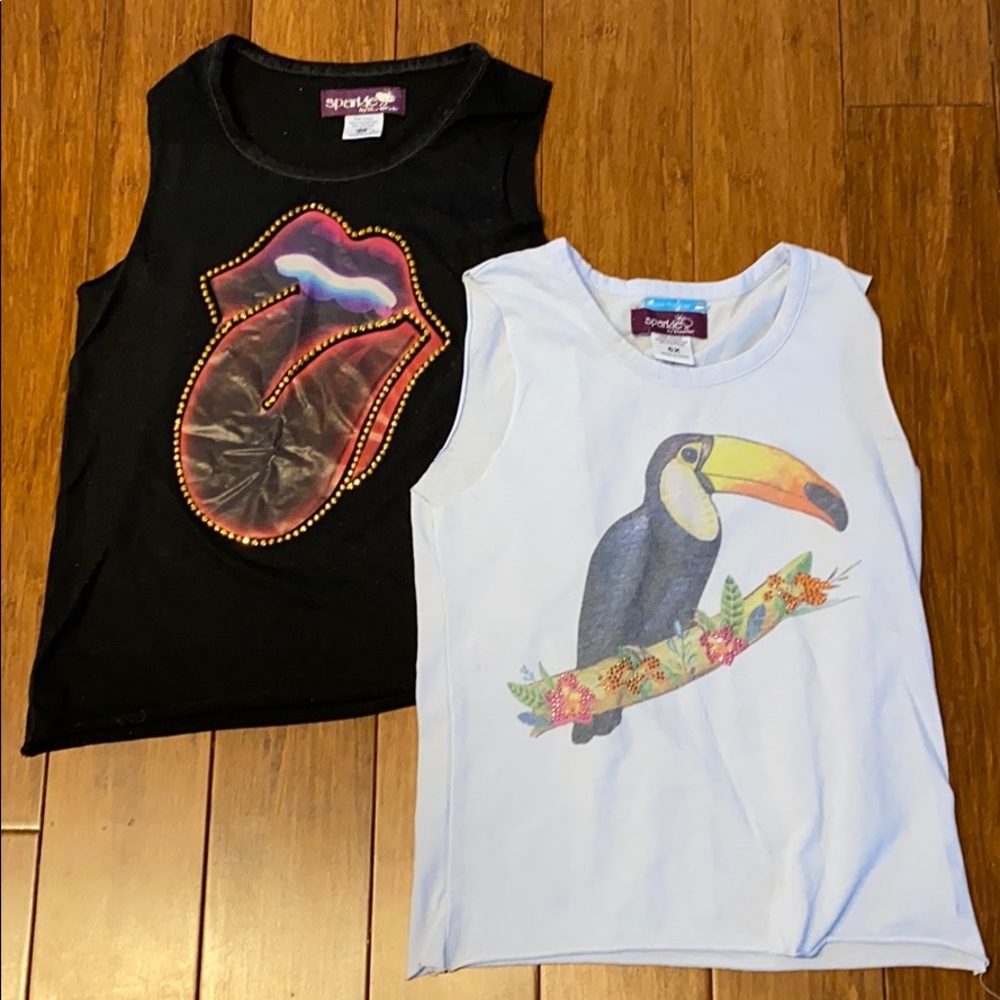 2 - Girls Sparkle Tank tops size 6x